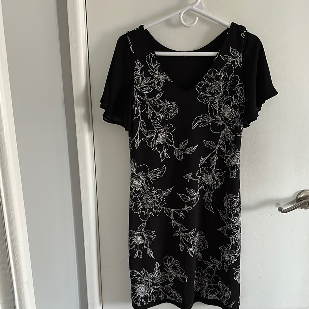 Reversible Elegant Black Floral Dress/Black and Red Floral dress
